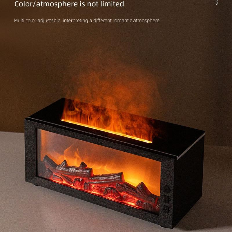 Portable Flame Aroma Diffuser Fireplace Flame Humidifier 300Ml Water Diffuser Essential Oil Diffuser 7-Color Light Remote Timer Mini USB Desktop Air Cooler and Humidifier Quiet Auto Shut-Off Large Room Glass Dome Ultrasonic Hair Dryer with Diffuser and Wa
