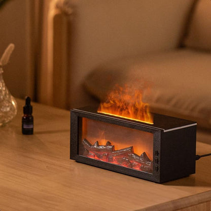 Portable Flame Aroma Diffuser Fireplace Flame Humidifier 300Ml Water Diffuser Essential Oil Diffuser 7-Color Light Remote Timer Mini USB Desktop Air Cooler and Humidifier Quiet Auto Shut-Off Large Room Glass Dome Ultrasonic Hair Dryer with Diffuser and Wa